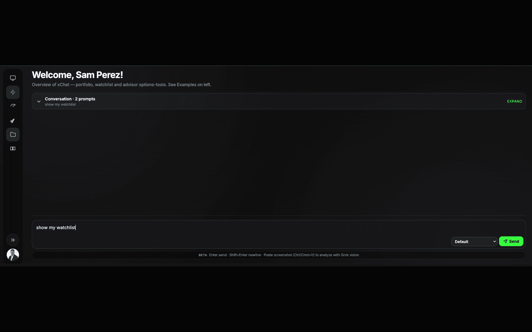 xChat conversation screenshot